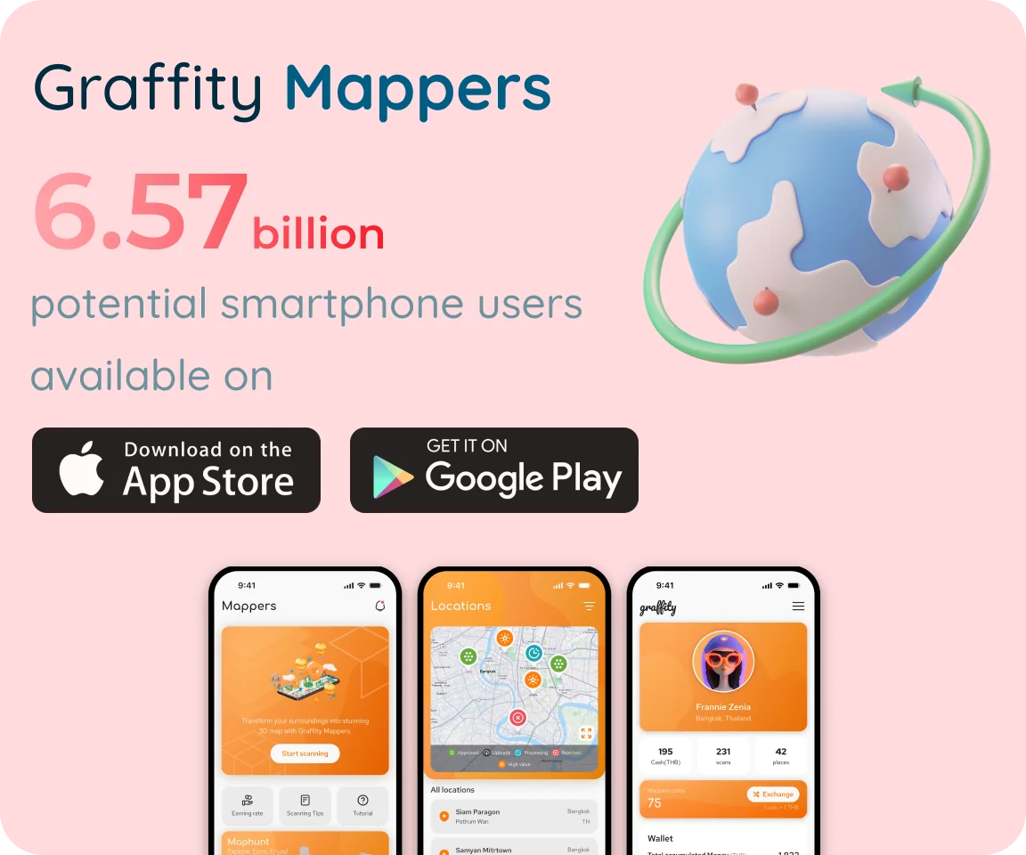 Graffity Scanners: 6.57 billion potential smartphone users, available on the App Store and Google Play