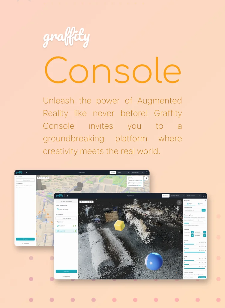 Graffity Console arranging 3D content inside a scanned space